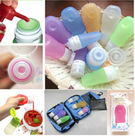 bright light colour leak proof squeezable, BPA free, Food Grade Protable Silicone Travel Bottle with different colours