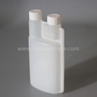 Wholesale HDPE twin neck chemical liquid measuring dispenser 500ml plastic dosing bottle with tamper proof cap