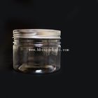 250ml HDPE transparent powder bottle for sell with aluminum caps custom colors