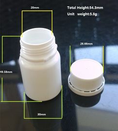 HDPE medical plastic bottle 30cc with tamper cap