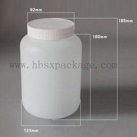 1.5L PE  Round Plastic Medical Powder Bottle with Screw cap in white color