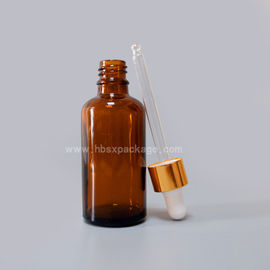 50ml clear glass essential oil bottle with pipette dropper and a white band and a white top