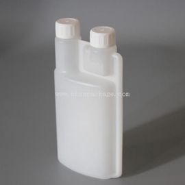 Hot sale flat 1000ml twin neck plastic bottle with screw cap