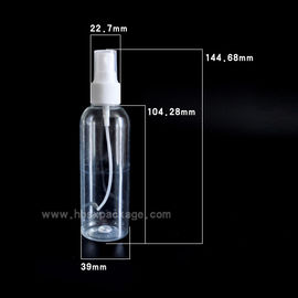 Hebei Shengxiang PET material 100-120ml transparent perfume class or disinfectant class plastic spray bottle