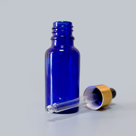 20mL blue essential oil glass bottle with child proof dropper plastic rubber cap