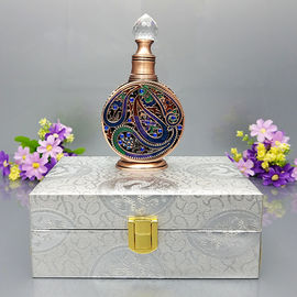 Beautiful New design 12mL crystal and metal top gear essential oil bottle from Hebei Shengxiang
