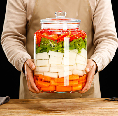 ins hot sale Canister/glass bottle/food grade material/Storage jar/christmas gift/pickle jar/Fruit jarKimchi jar