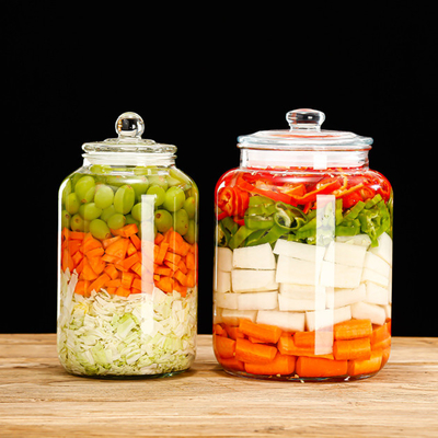 ins hot sale Canister/glass bottle/food grade material/Storage jar/christmas gift/pickle jar/Fruit jarKimchi jar