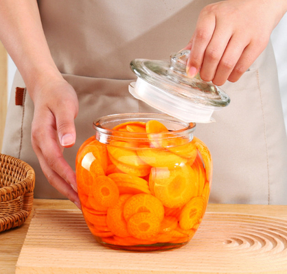 ins hot sale Canister/glass bottle/food grade material/Storage jar/christmas gift/pickle jar/Fruit jarKimchi jar