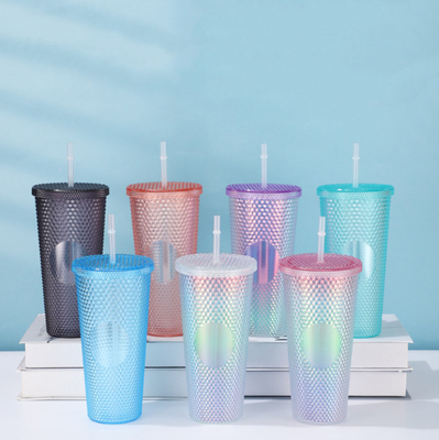ins hot sale 750ml new design water bottle/drinking bottle/colorful bottle/STRAW CUP/Diamond water Cup/factory wholesale