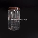 250ml/500ml/550ml/600ml/750ml/1000ml Clear Round Plastic PET Gift Jar and can