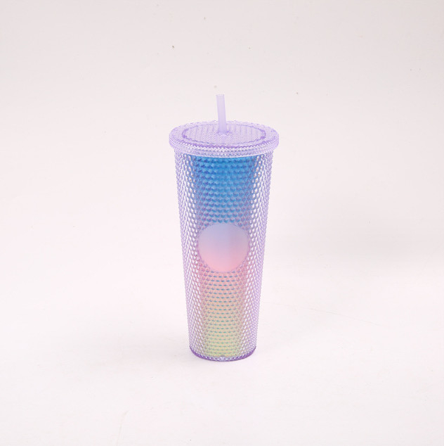 ins hot sale 750ml new design water bottle/drinking bottle/colorful bottle/STRAW CUP/Diamond water Cup/factory wholesale