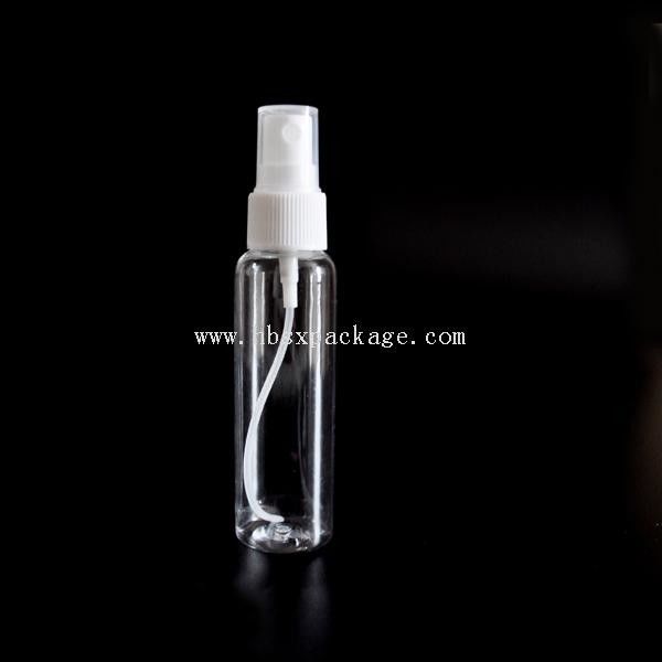 2017 free sample PET/HDPE 60ml plastic spray bottle with colorful cap for sell